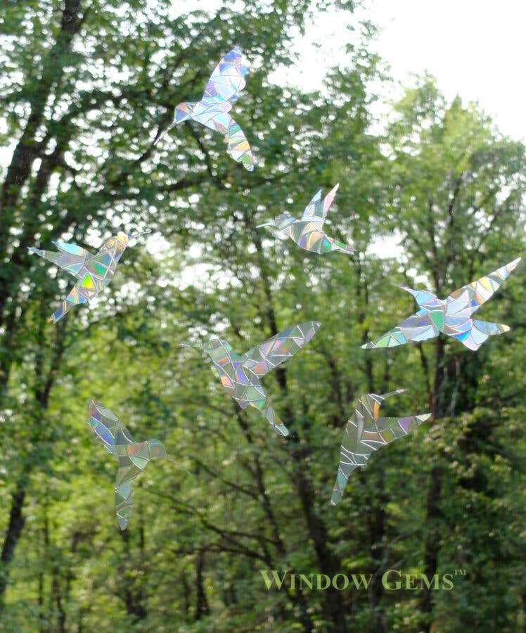 Window Gems - Hummingbirds - Window Clings Bird Strike Prevention Decals