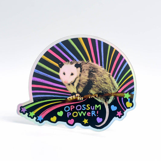 Sticker - Holographic Opossum Power