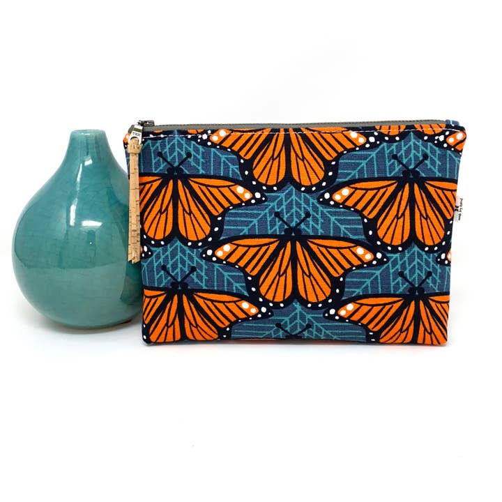 Pouch - Organic Slim Zip - Charley Harper Monarch Butterfly