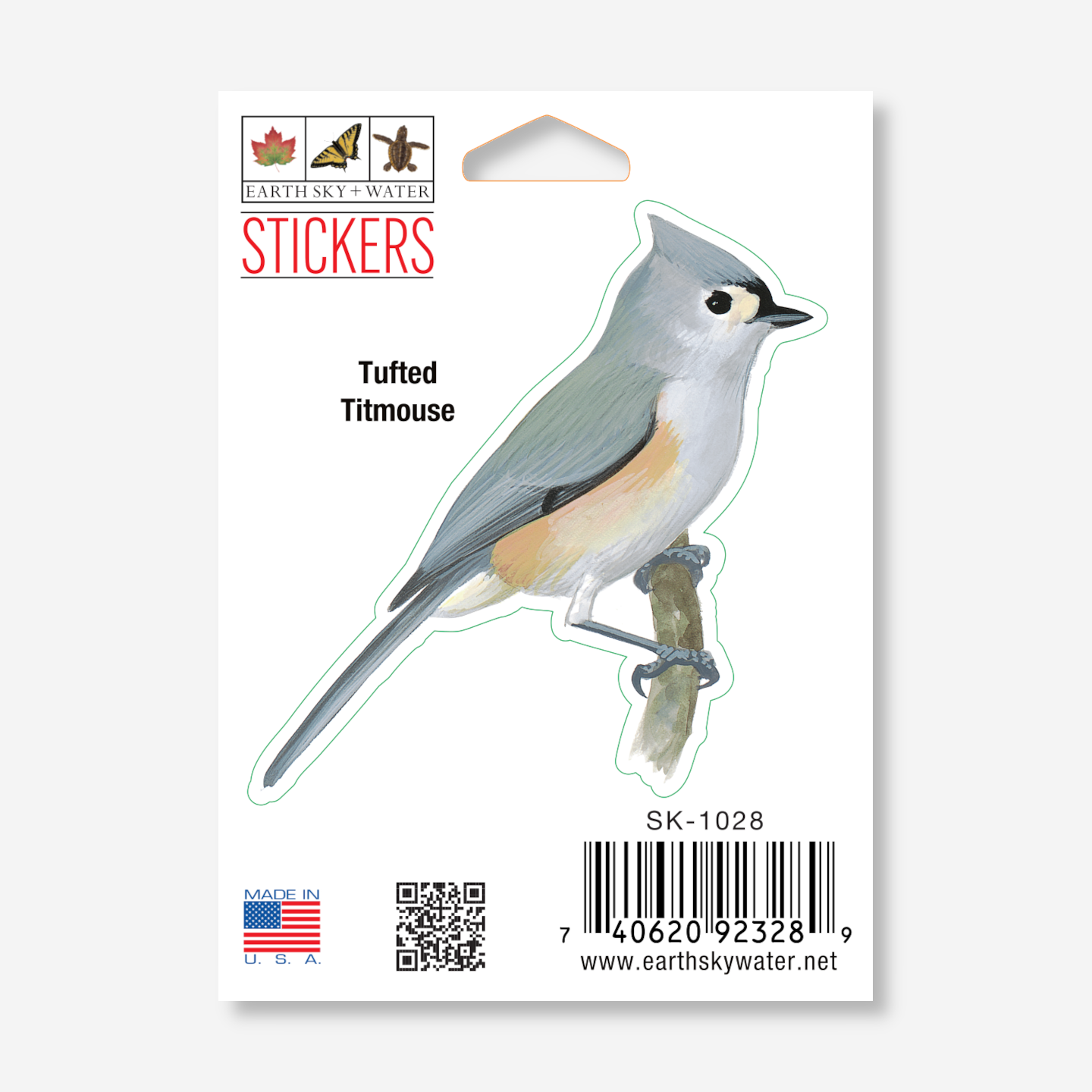 Sticker - Tufted Titmouse Nature Sticker, 2.5" x 3.5"