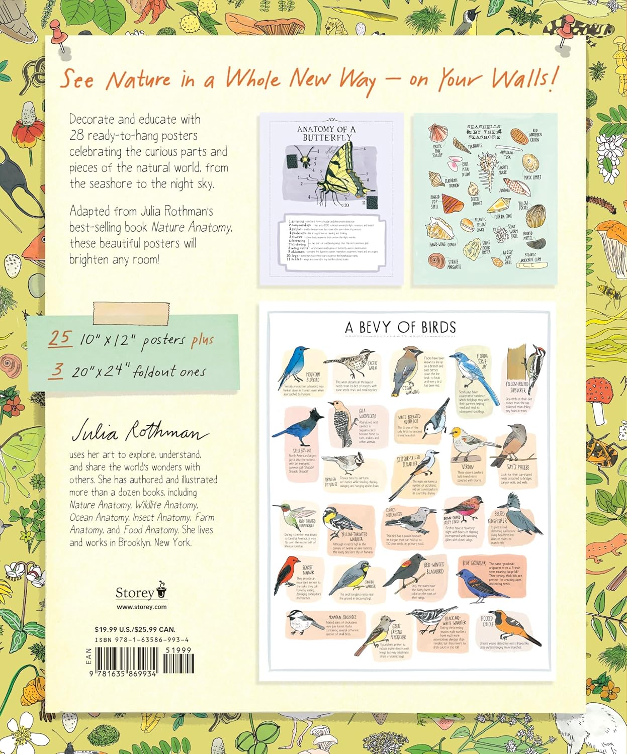 Book - Nature Anatomy Posters: 28 Pull-Out Prints That Celebrate the Wonders of the Natural World by Julia Rothman (Paperback)