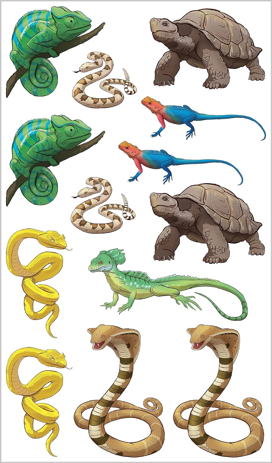 Temporary Tattoos - Slithering, Scaly Tattoo Snakes & Other Reptiles: 50 Temporary Tattoos That Teach (Paperback/Sticker Book)