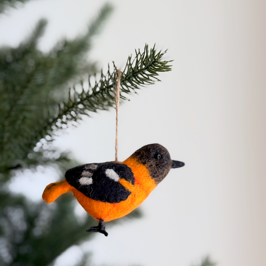 Ornament - Felted Baltimore Oriole