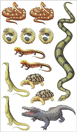 Temporary Tattoos - Slithering, Scaly Tattoo Snakes & Other Reptiles: 50 Temporary Tattoos That Teach (Paperback/Sticker Book)