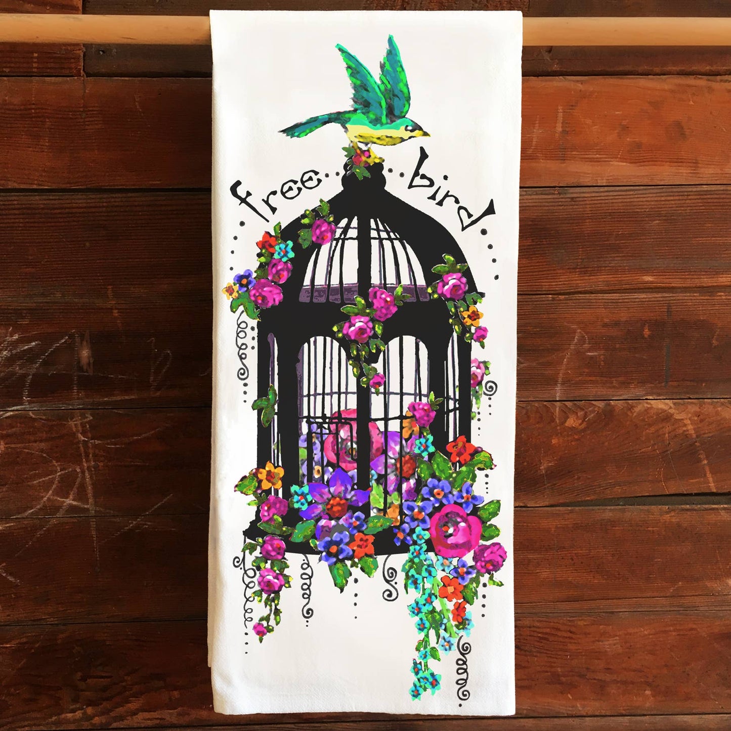 Flour Sack Tea Towel - Free Bird