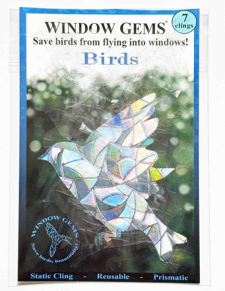 Window Gems - Bird - Window Clings Bird Strike Prevention Decals