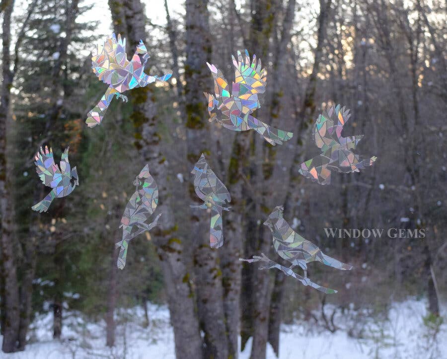Window Gems - Cardinal - Window Clings Bird Strike Prevention Decals