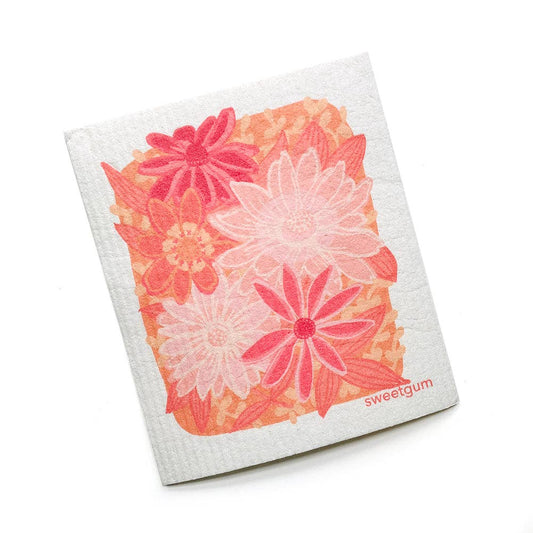 Eco-Friendly Dishcloth - Pink Flowers