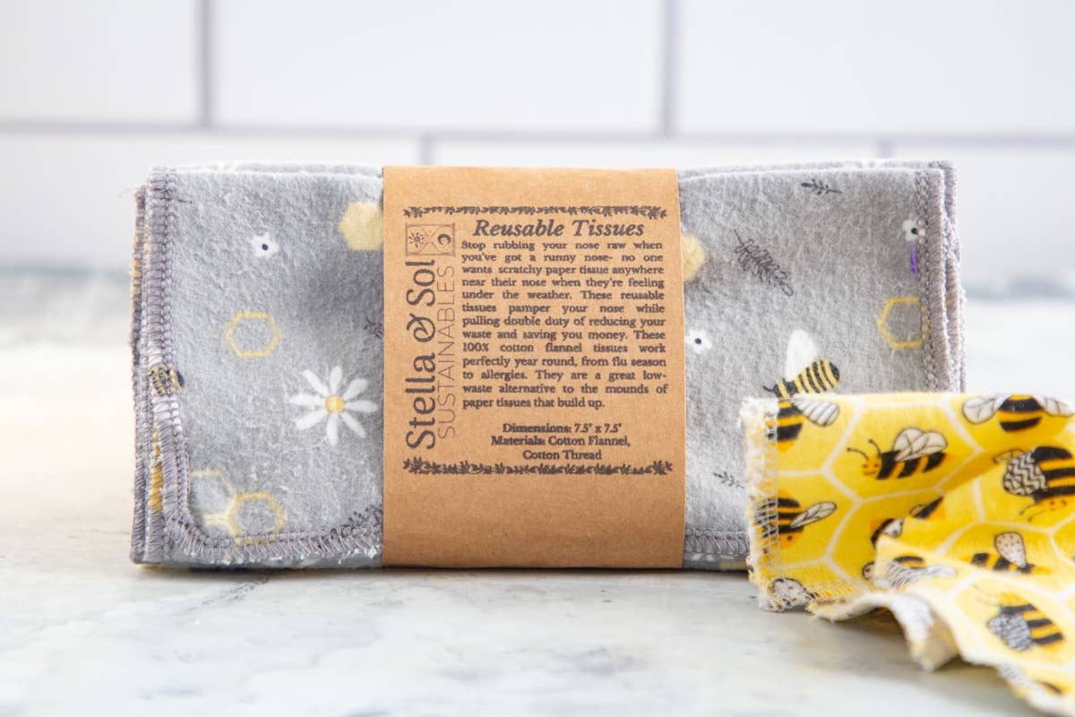Washable Tissues - Bees - Pack of 10