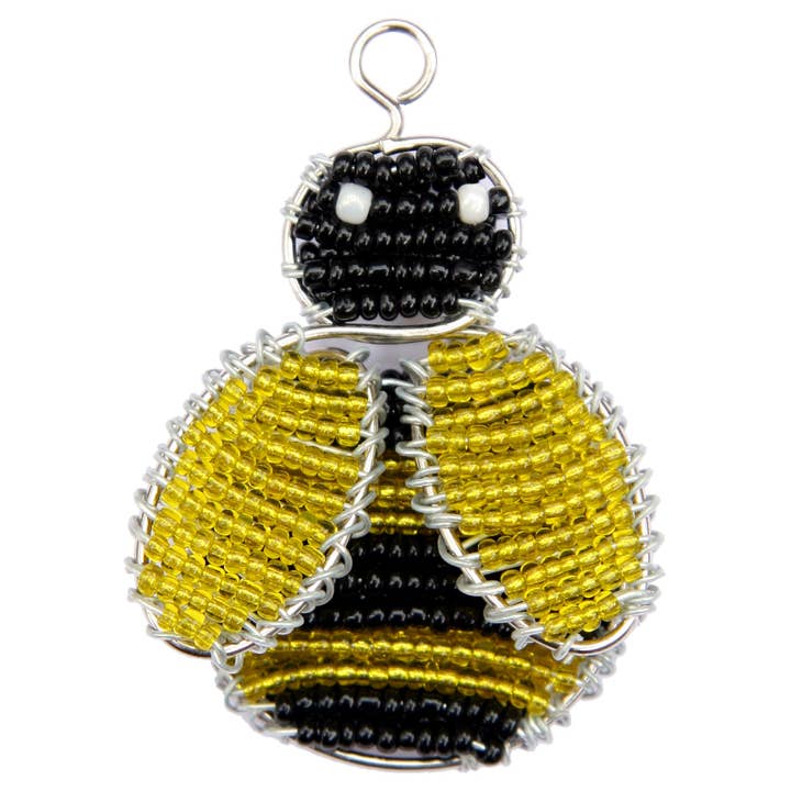 Beadwork Art - Bee Keychain & Bag Clip