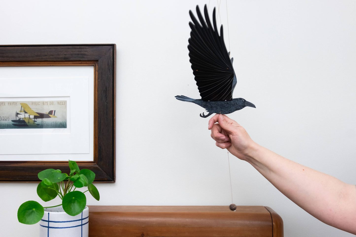 Flying Bird Mobile - Raven Crow