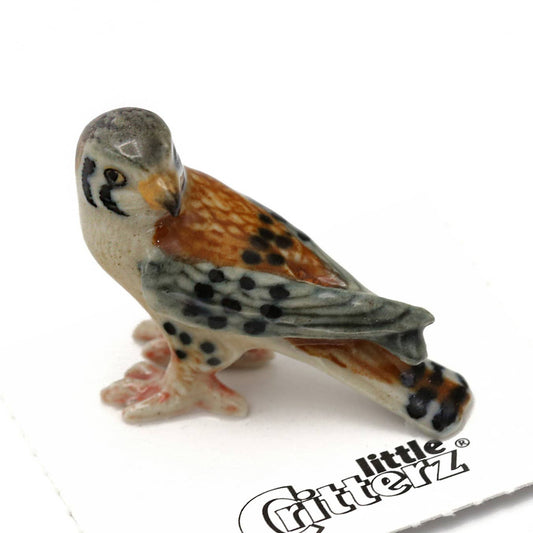 Little Critterz Porcelain Miniature - "Hover" American Kestrel
