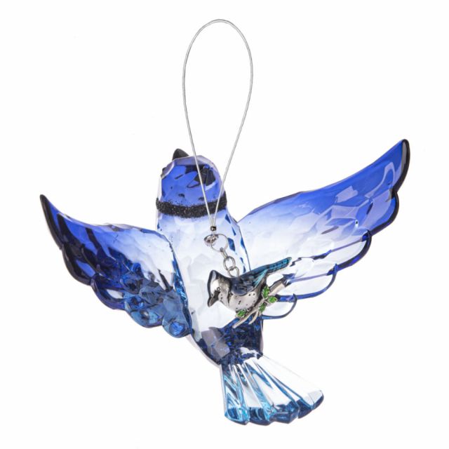 Crystal Expressions Ornament with Removable Charm - Blue Jay