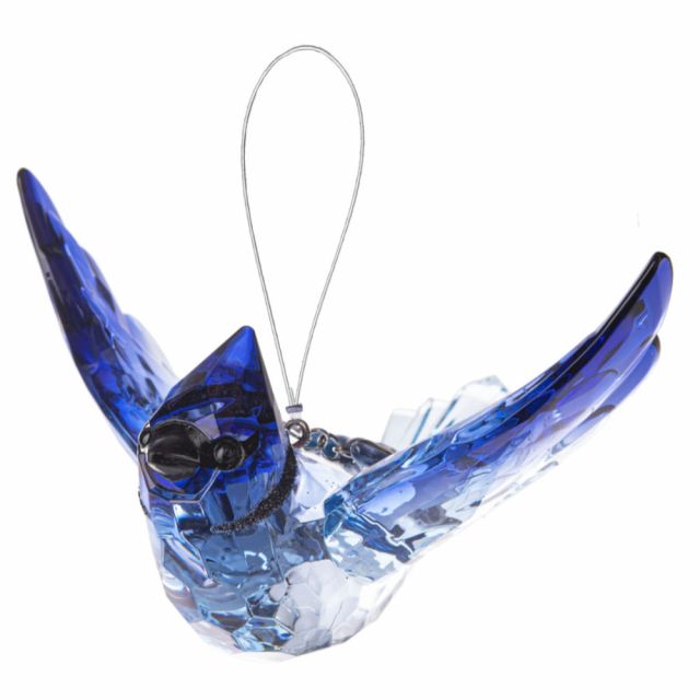 Crystal Expressions Ornament with Removable Charm - Blue Jay