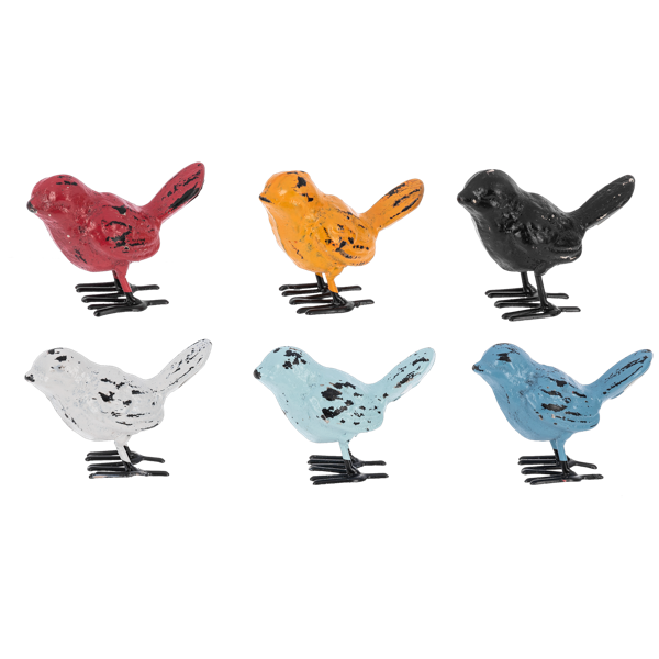 Decor - Rustic Iron Painted Mini Garden Birds (Choose color)