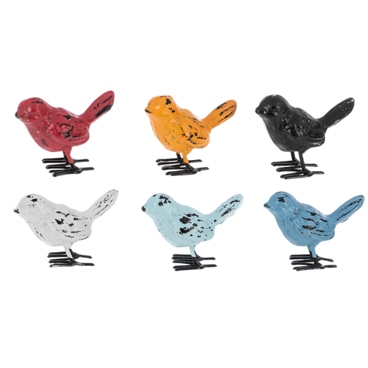 Decor - Rustic Iron Painted Mini Garden Birds (Choose color)