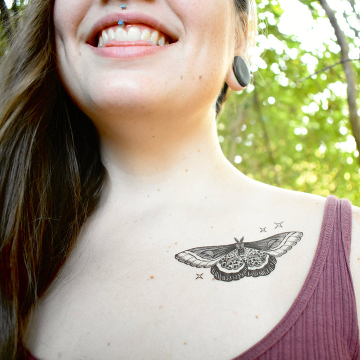 Temporary Tattoo - Night Moth (1 pack)