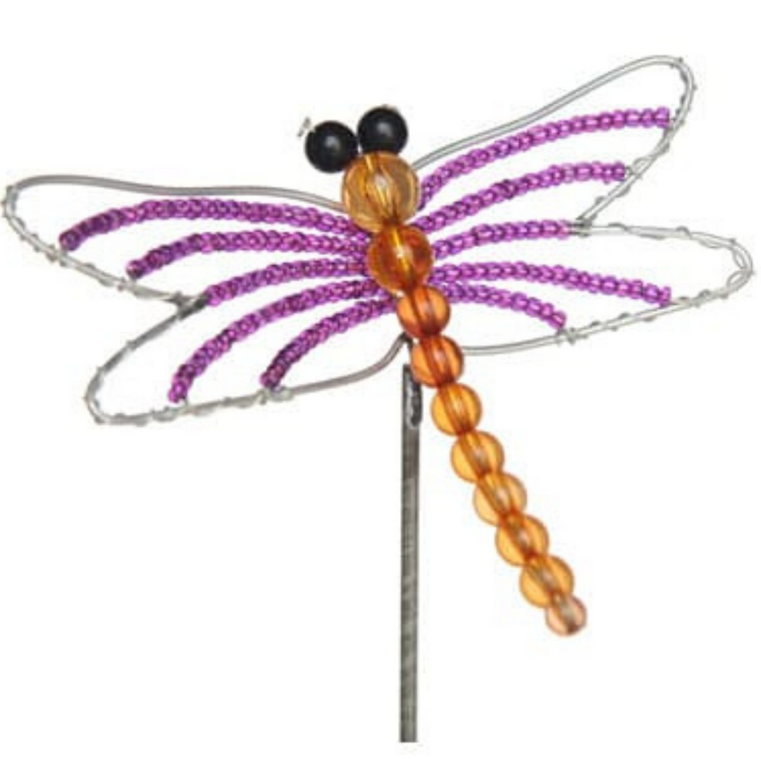 Beaded Art - Dragonfly Garden Stake