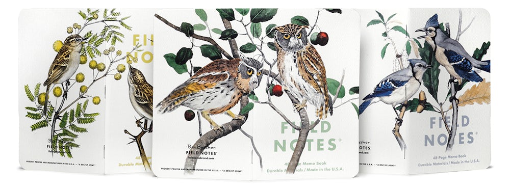 Field Notes - Birds and Trees of North America by Rex Brasher - Pack A (Set of 3 - Ruled)