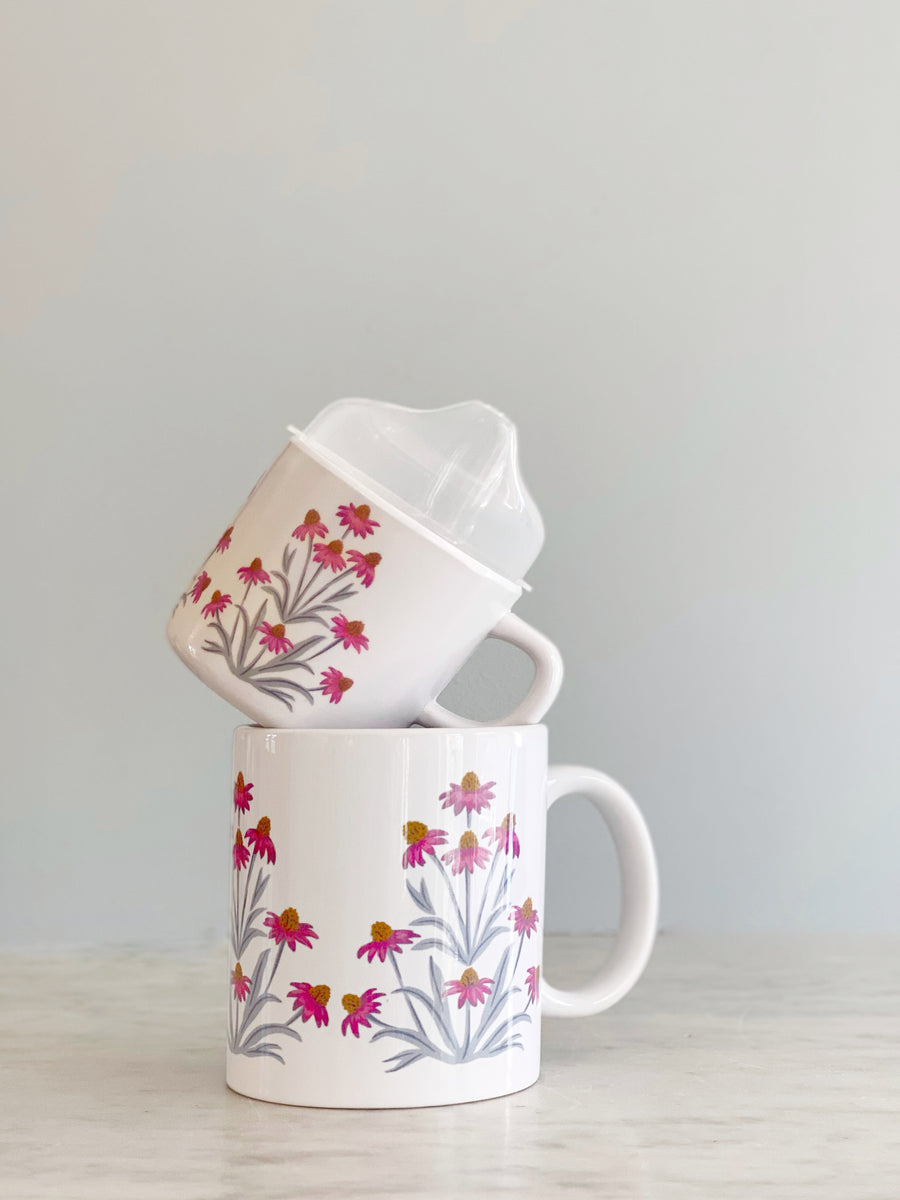 Gifts - Mama & Me Matching Sippy Cup & Mug Set - Purple Coneflower