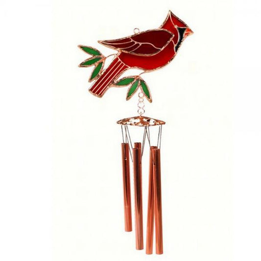 Wind Chime - Stained Glass Cardinal (20")