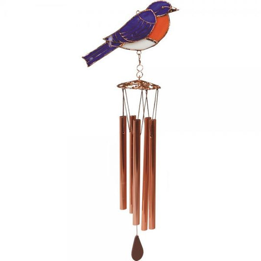 Wind Chime - Stained Glass Bluebird (20")