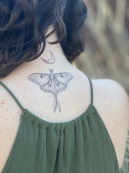 Temporary Tattoo - Luna Moth (1 pack)