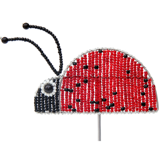 Beaded Art - Ladybug Garden Stake