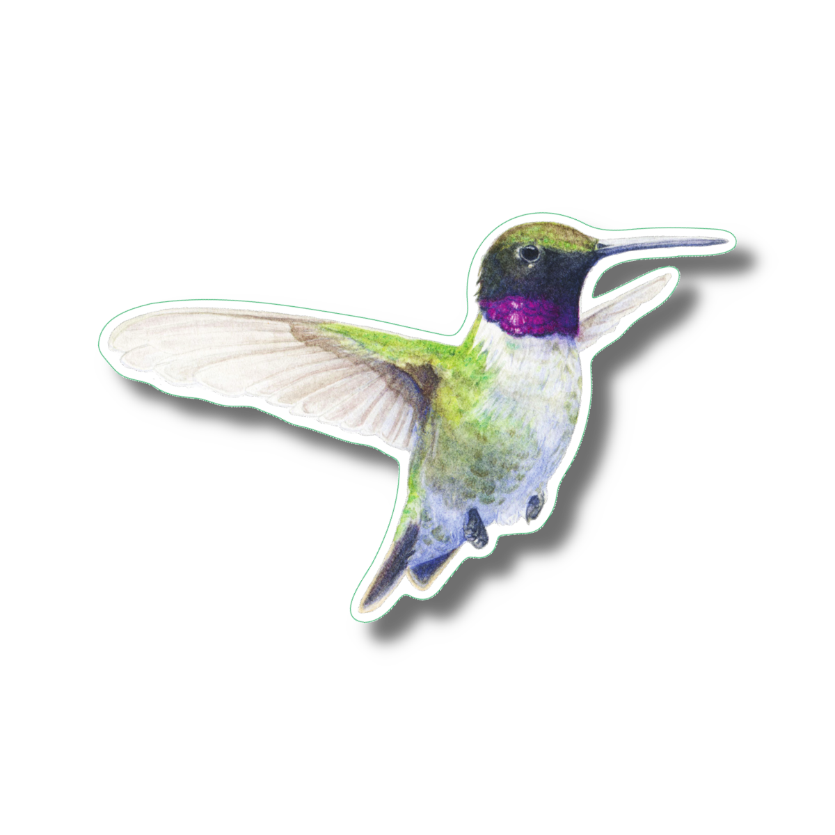 Sticker - Black-Chinned Hummingbird Nature Sticker, 2.5" x 3.5"
