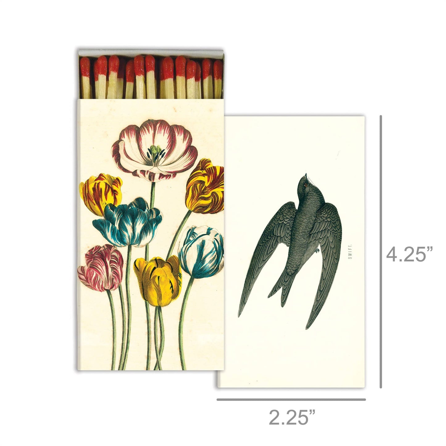 Matches - Variegated Tulips & Swift (4.25")