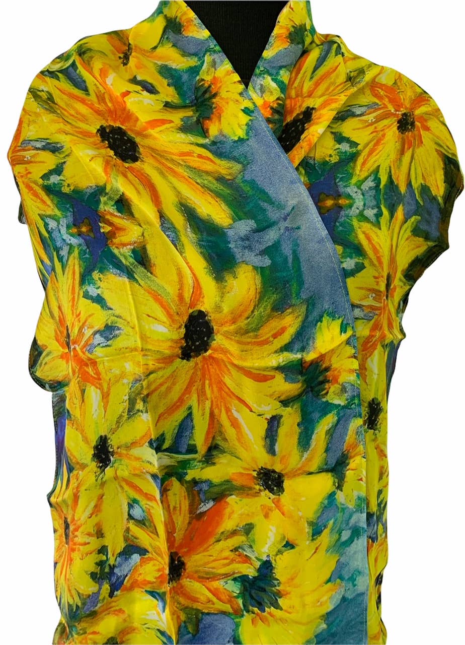 Scarf - Sunflowers (Silk 14" x 72")