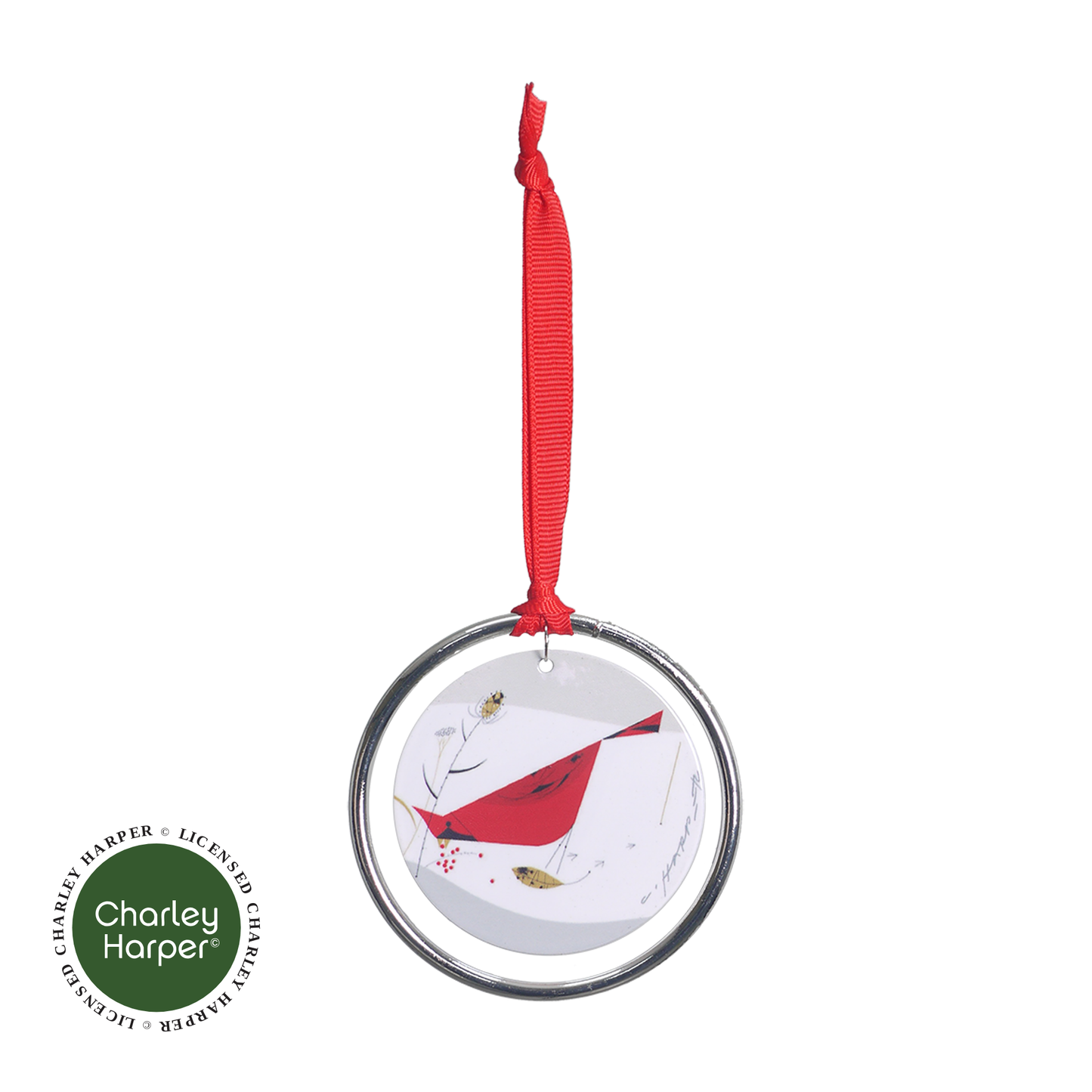 Ornament - Charley Harper Cardinal w/ Berries Keepsake – 3” diameter