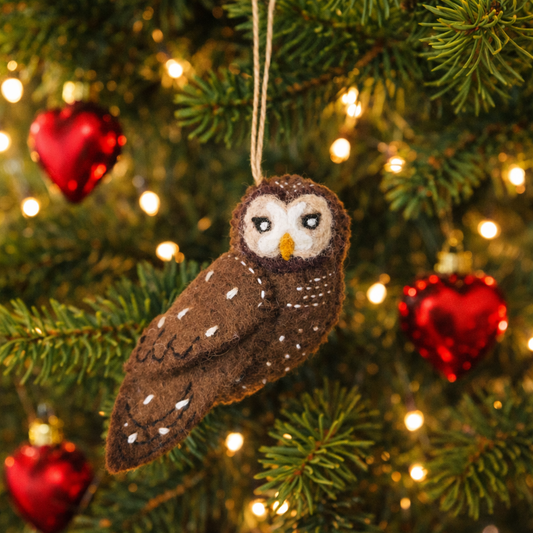 Ornament - Felted Barn Owl