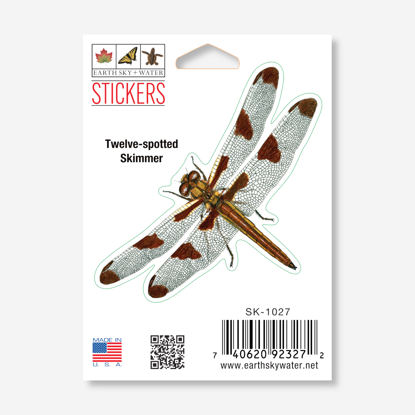 Sticker - Twelve-spotted Skimmer Nature Sticker, 2.5" x 3.5"