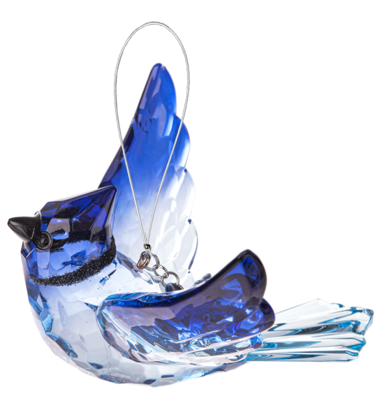 Crystal Expressions Ornament with Removable Charm - Blue Jay