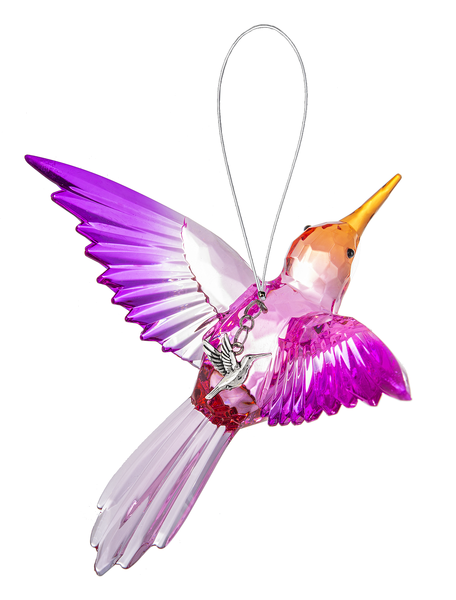 Crystal Expressions Ornament with Removable Charm - Hummingbird