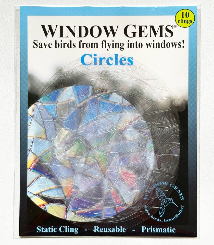 Window Gems - Circles - Window Clings Bird Strike Prevention Decals