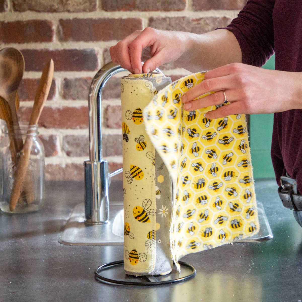 Washable Paper(less) Towels - Bees - Pack of 10