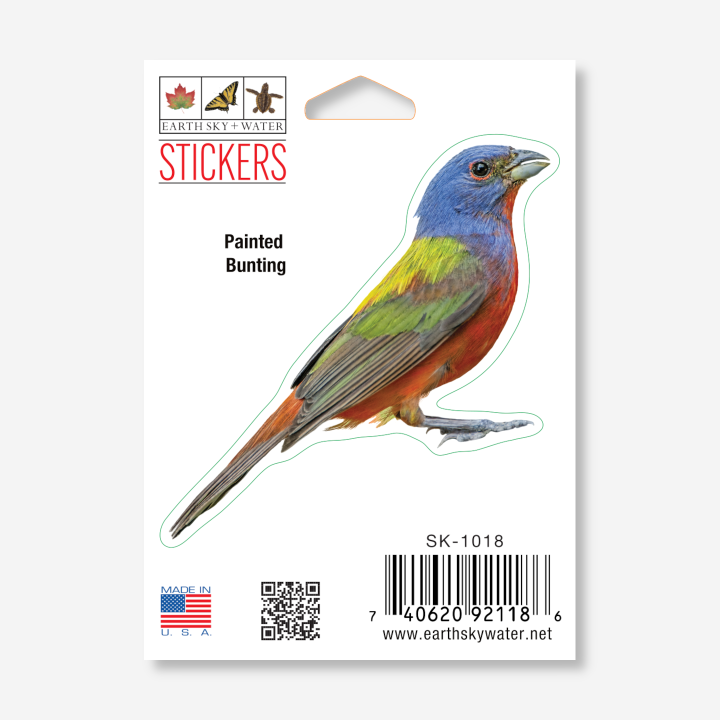 Sticker - Painted Bunting Nature Sticker, 2.5" x 3.5"