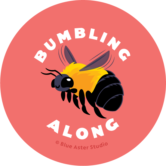 Pinback Button - Bumble Bee - "Bumbling Along"