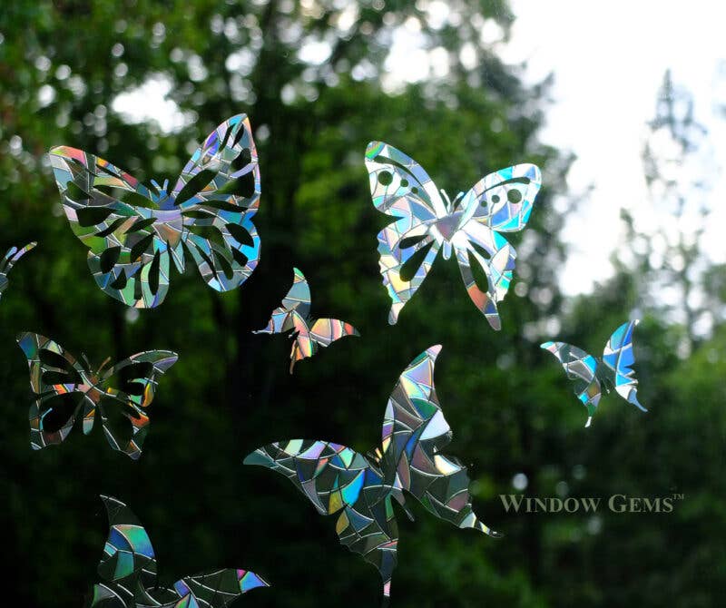 Window Gems - Butterfly - Window Clings Bird Strike Prevention Decals