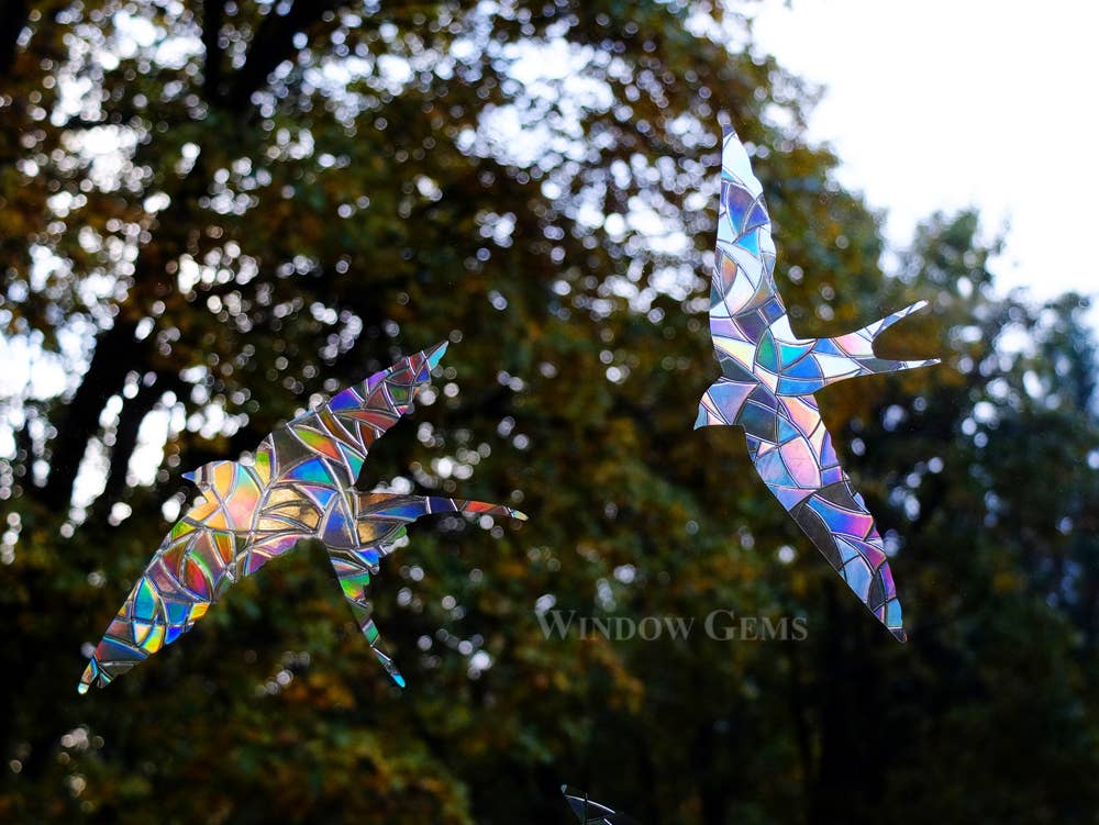 Window Gems - Swallows - Window Clings Bird Strike Prevention Decals