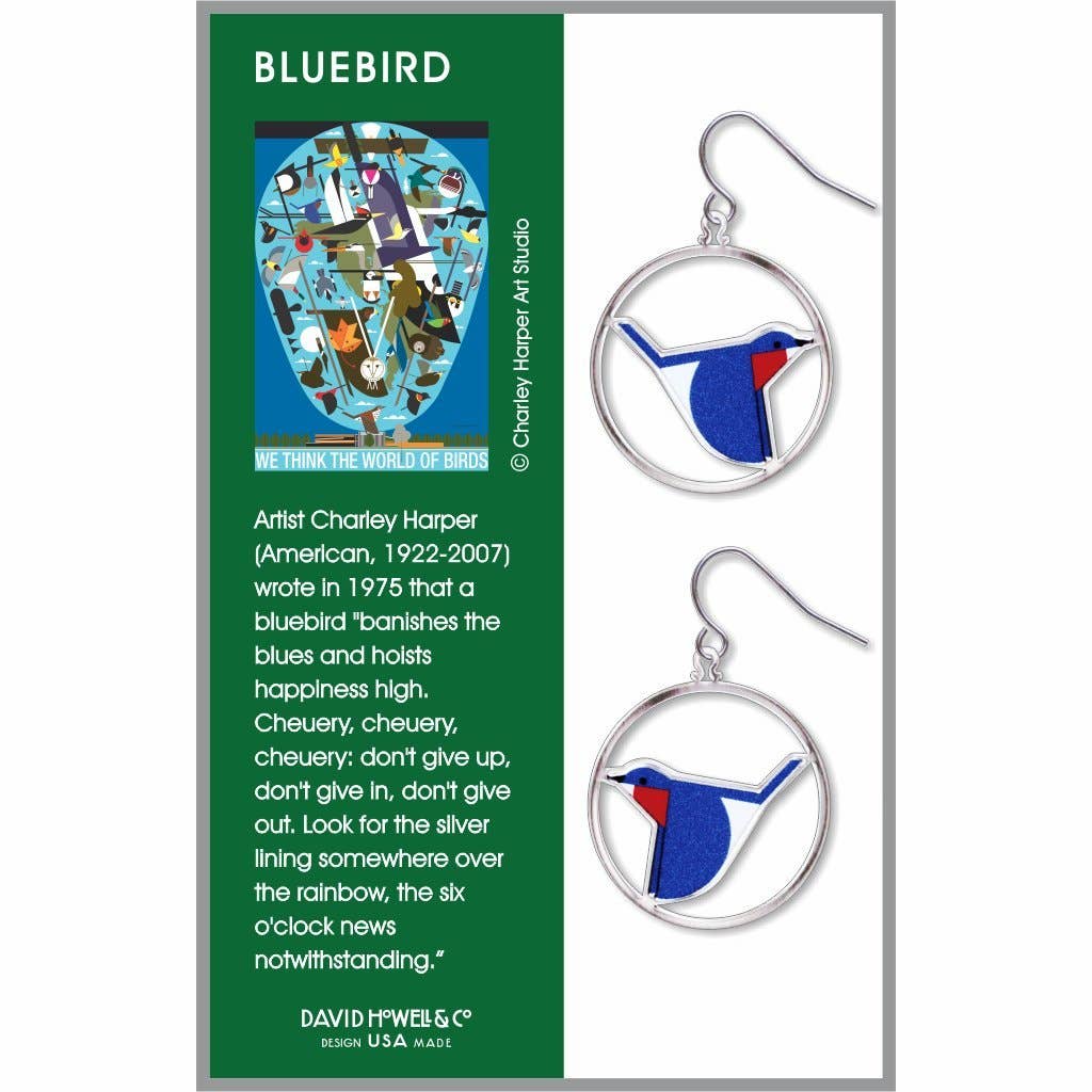 Boxed Jewelry - Charley Harper's Bluebird Earrings