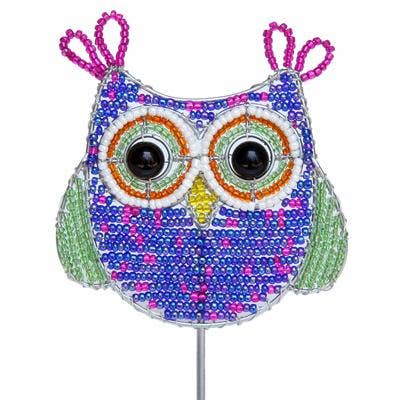 Beaded Art - Owl Garden Stake