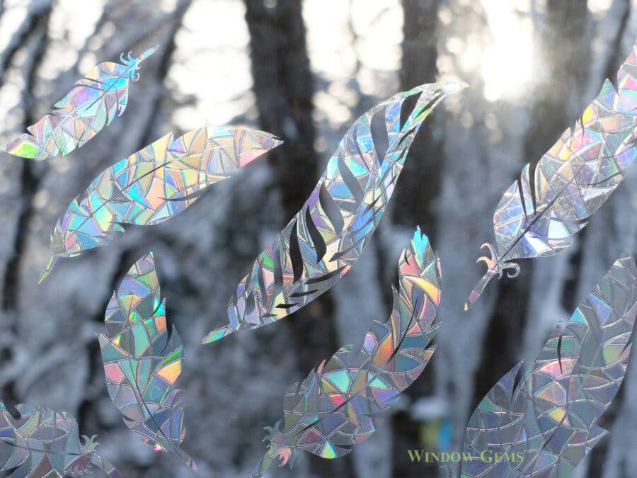 Window Gems - Feathers - Window Clings Bird Strike Prevention Decals
