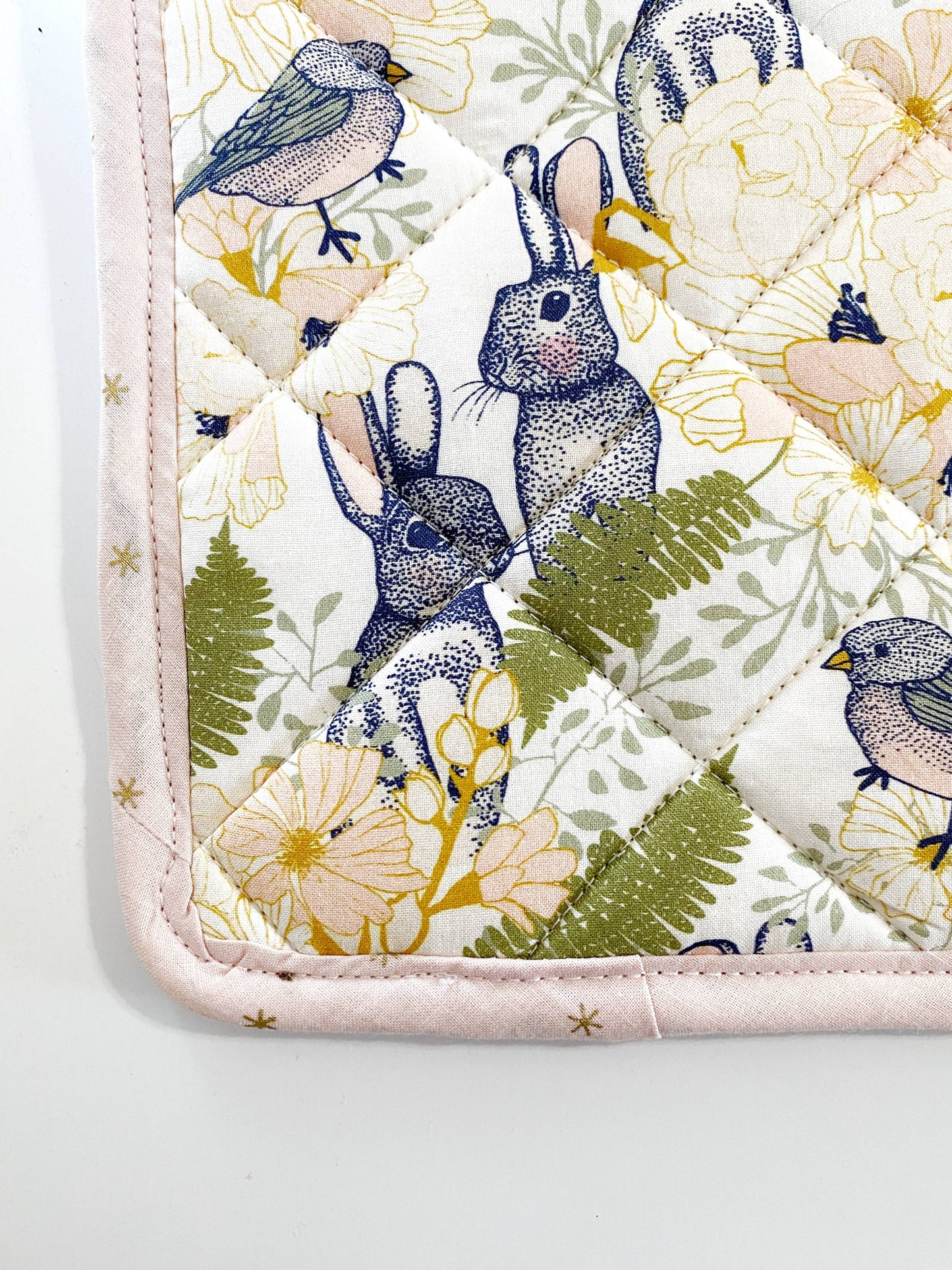 Pot Holder (no pocket) - Cork & Cotton Sustainable - Rabbits and Birds