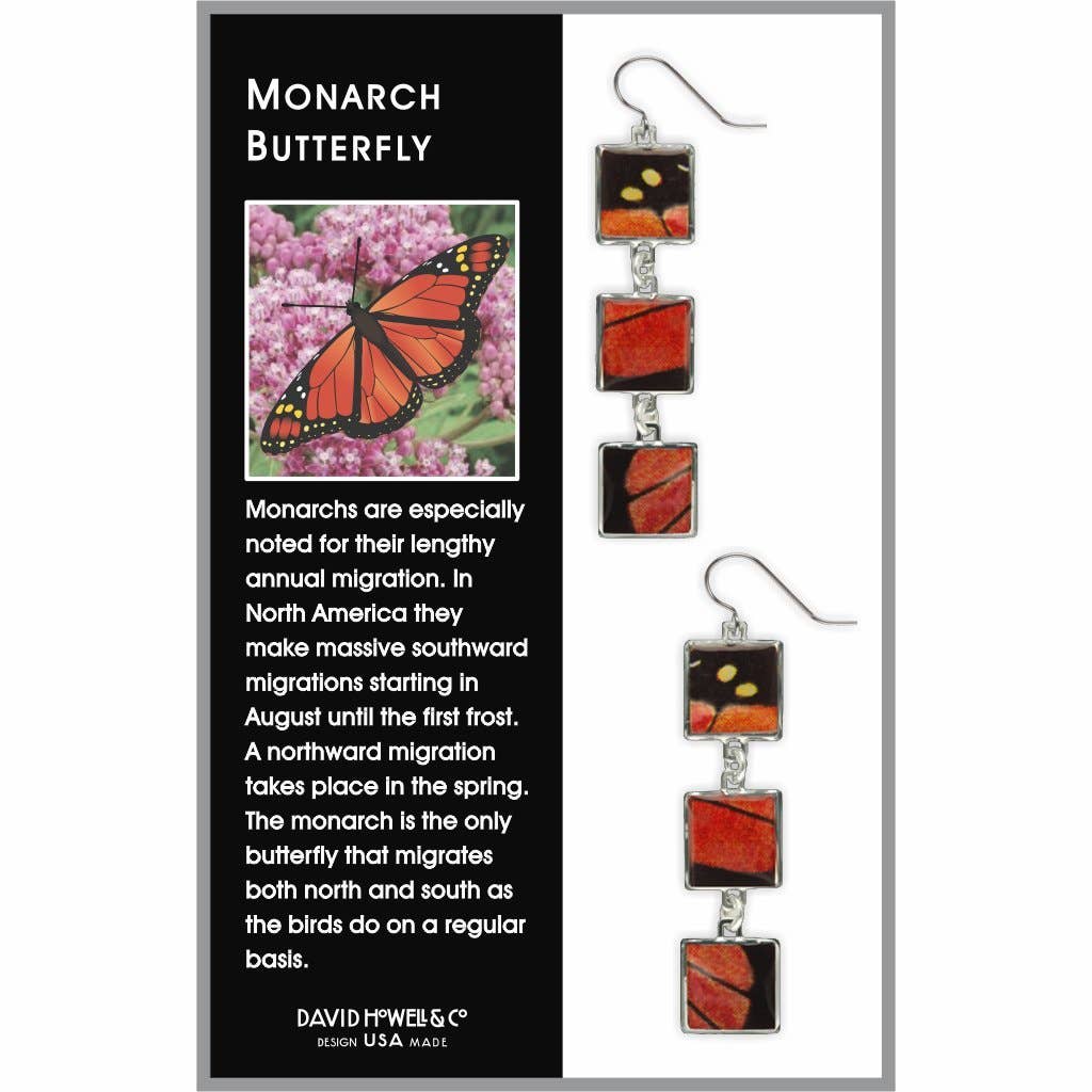 Boxed Jewelry - Monarch Butterfly Dangle Earrings