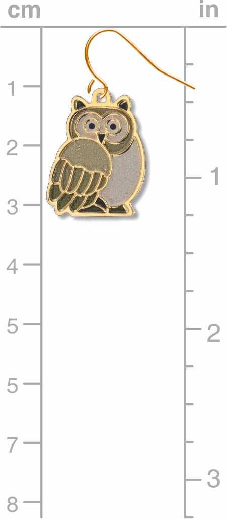 Boxed Jewelry - Owl Earrings (Gold Toned)