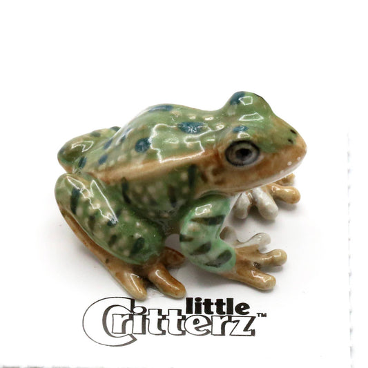 Little Critterz Porcelain Miniature - "Rana" Leopard Frog