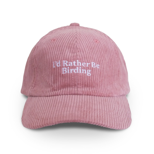 Hat - I'd Rather Be Birding Corduroy in Pink